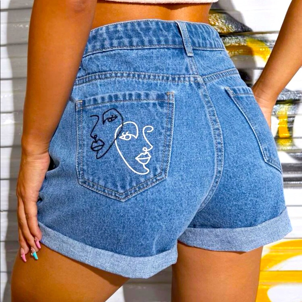 Jean high waisted shorts